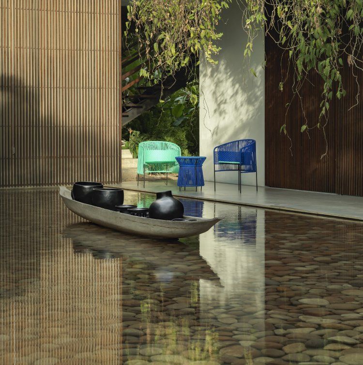 Caribe Dining Chair Stuhl Outdoor ames Turquiose / Smaragdgrün / Schwarz