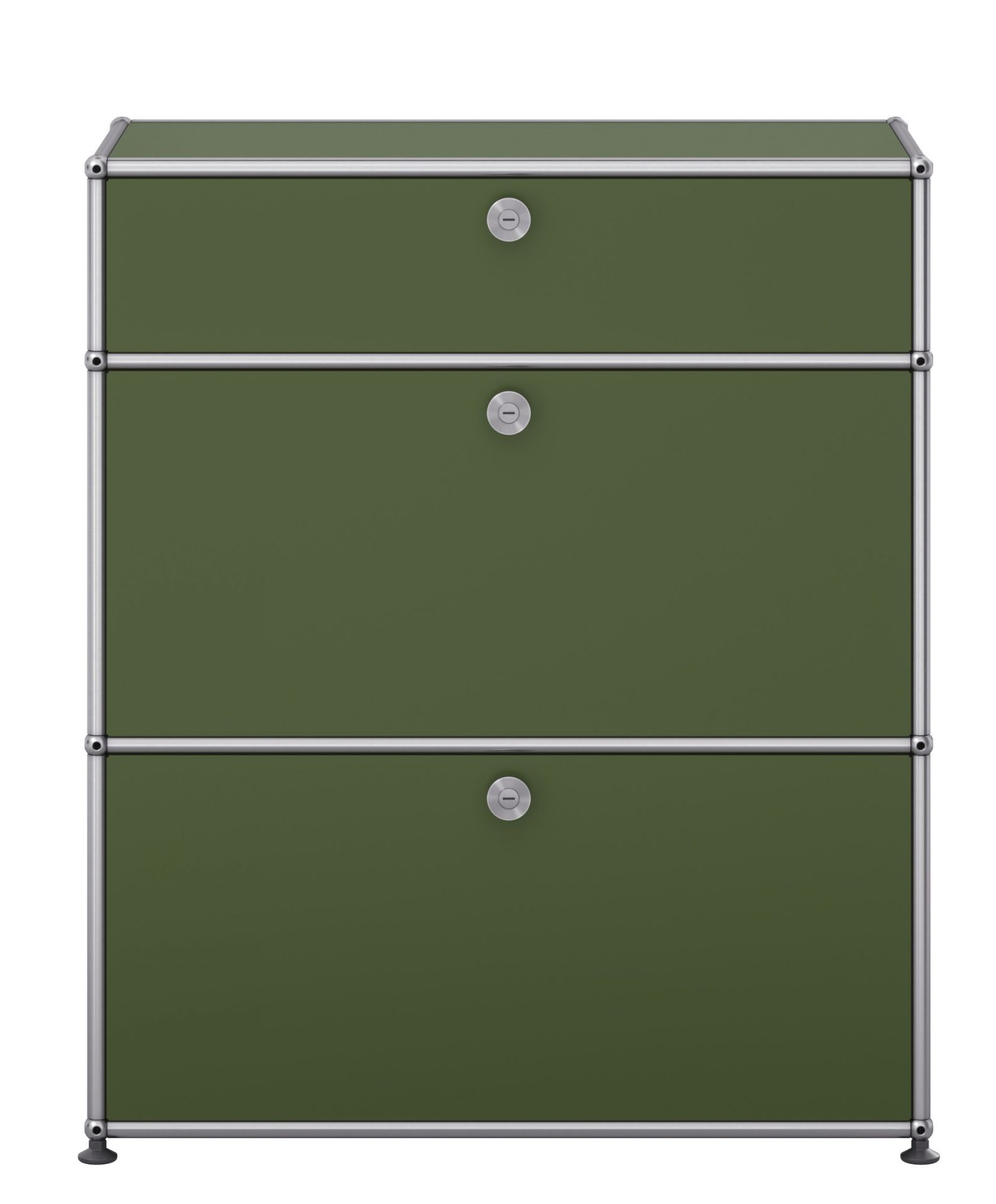 USM Haller Highboard M25 mit 2 Klappen – Olivgrün