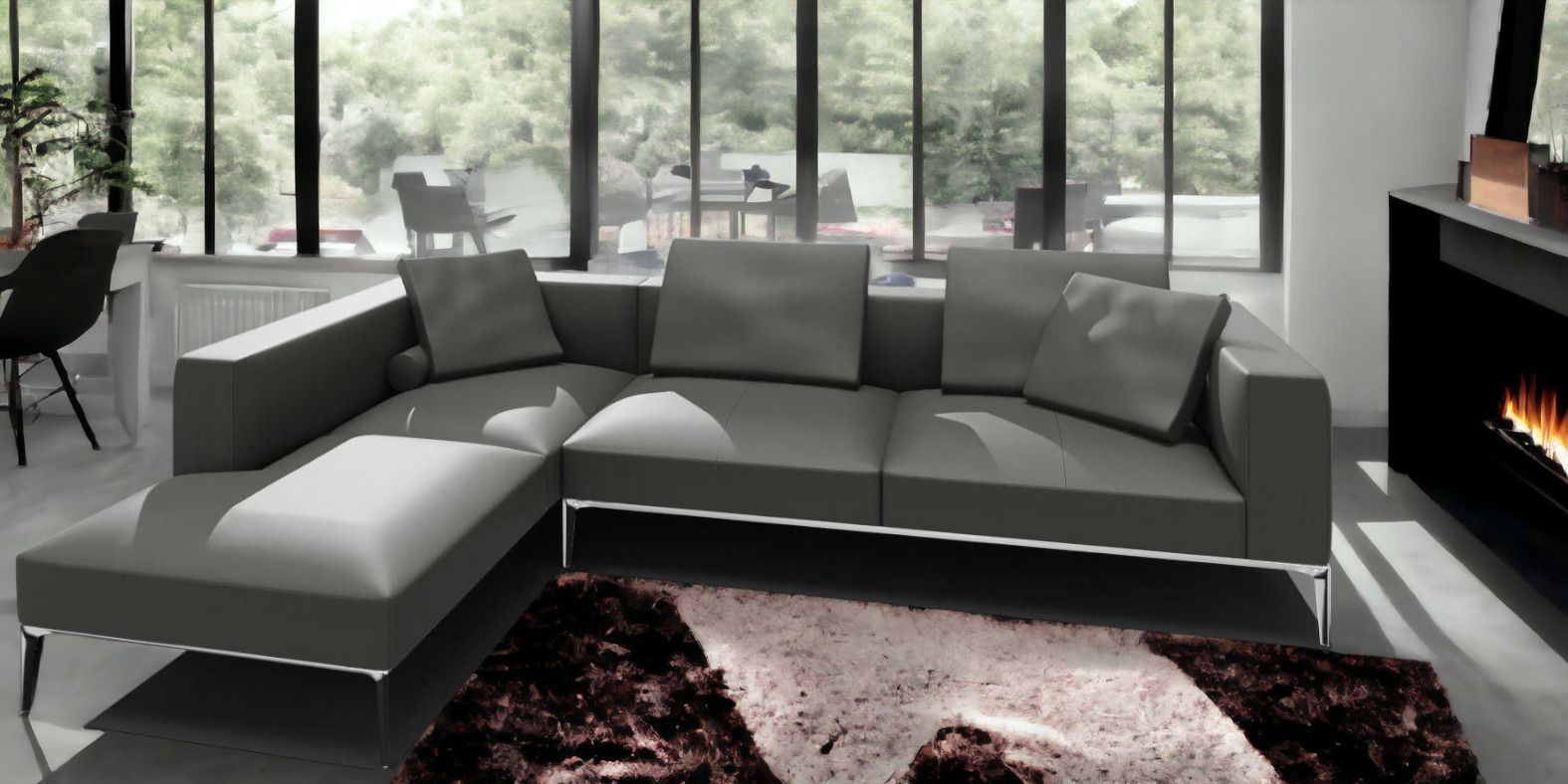 Jaan Living 3 Sitzer Sofa mit 2 Rückenkissen, 2 Komfortkissen & 2 Komfortrollen Kombi Q21 Walter Knoll 
