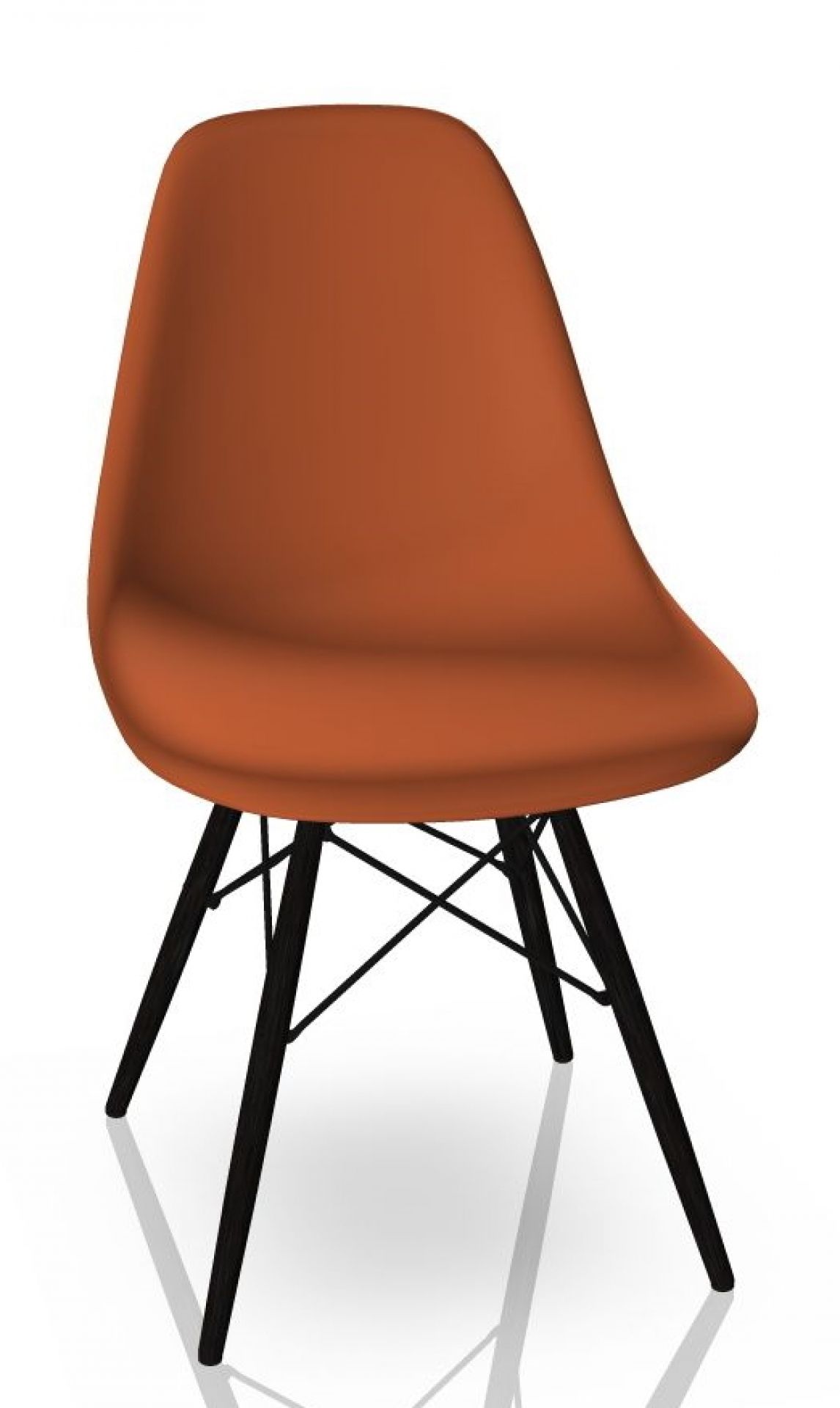 Eames Plastic Side Chair DSW Stuhl Vitra Ahorn schwarz-Rostorange