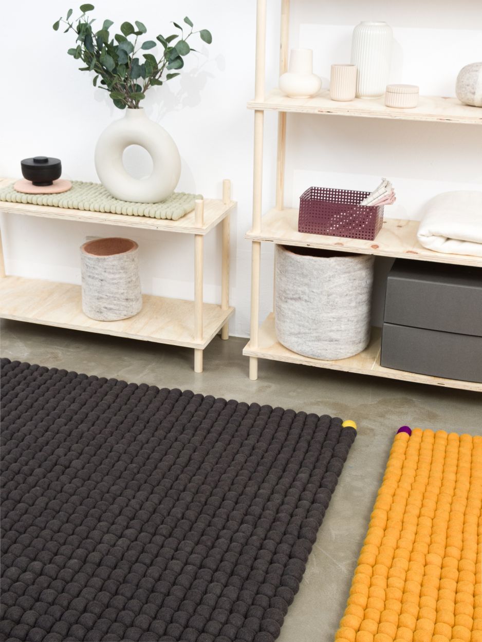 Big One Rechteckig Filzteppich 180 x 260 cm myfelt Ockergelb