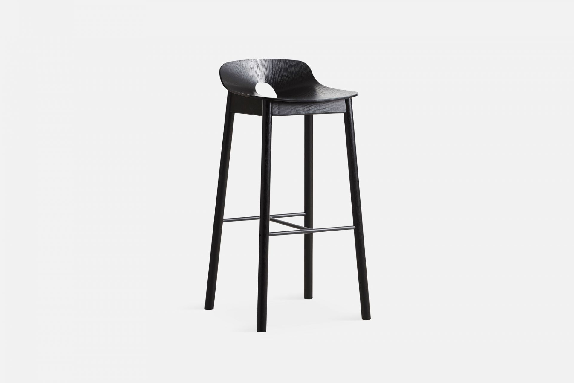 Mono Barhocker Schwarz Lackierte Esche Woud