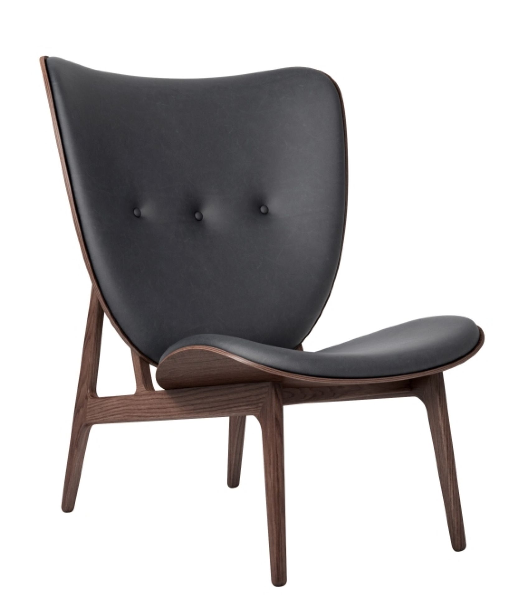 Elephant Lounge Sessel Eiche dunkel / Leder Anthrazit Norr11