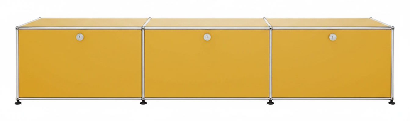 USM Haller Lowboard 3 Klappen Goldgelb