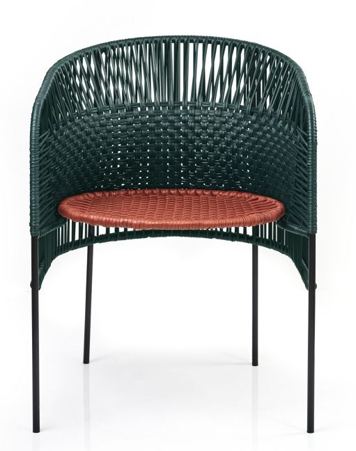Caribe Chic Dining Chair Stuhl Outdoor ames Moosgrün / Kupfer / Schwarz