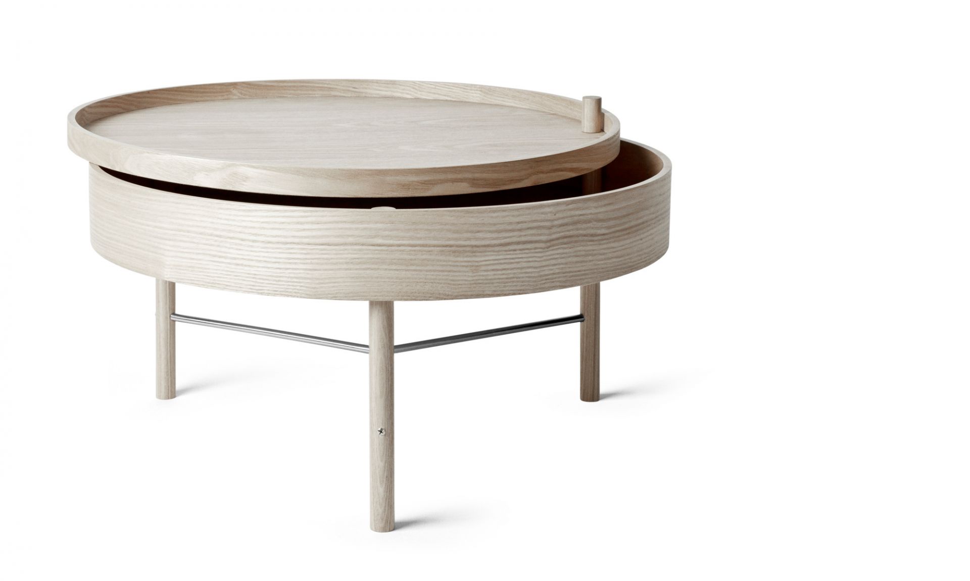 Turning Table Beistelltisch Audo-Eiche weiß