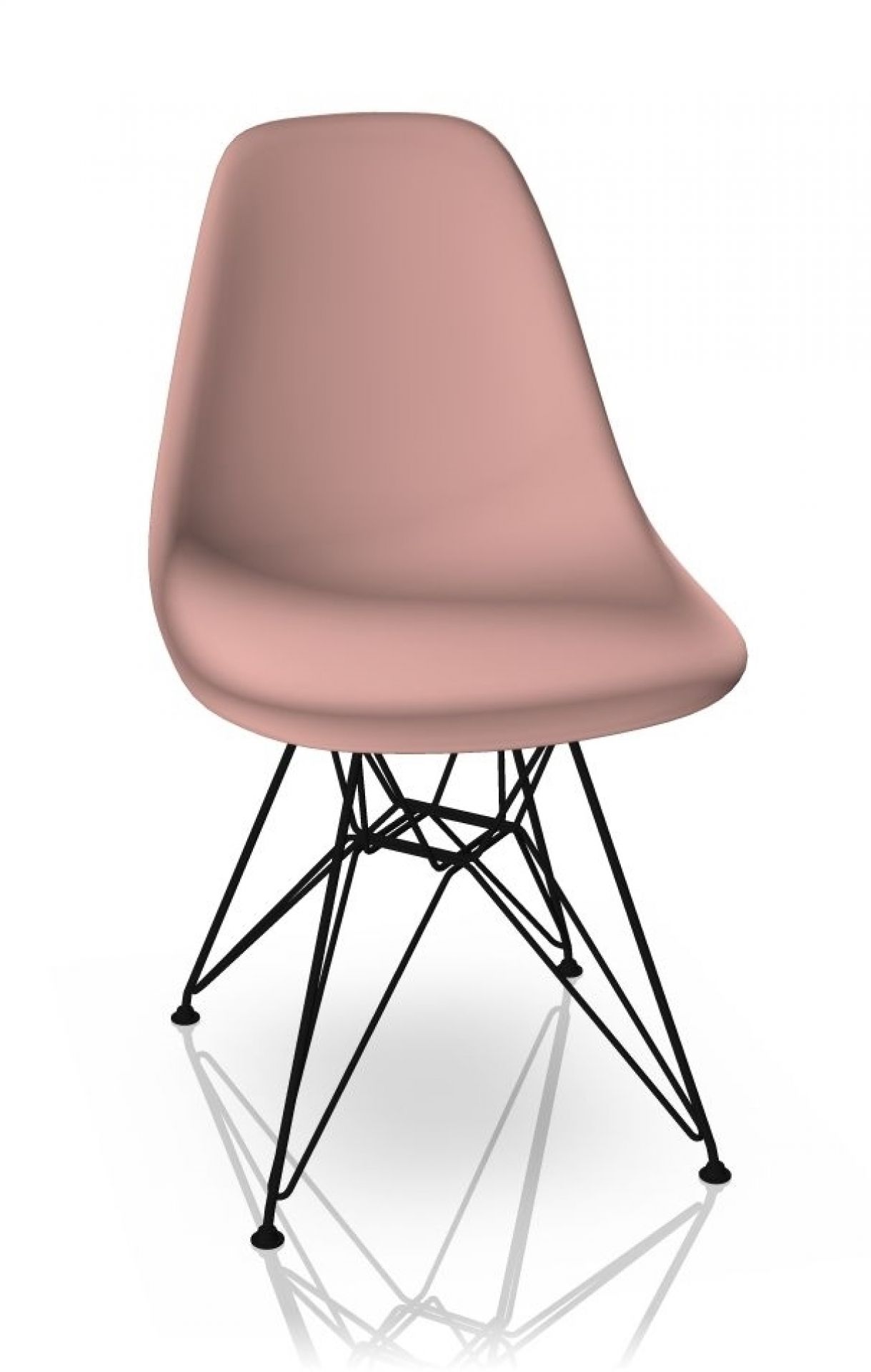 Eames Plastic Side Chair DSR Stuhl Vitra Schwarz-Zartrosa