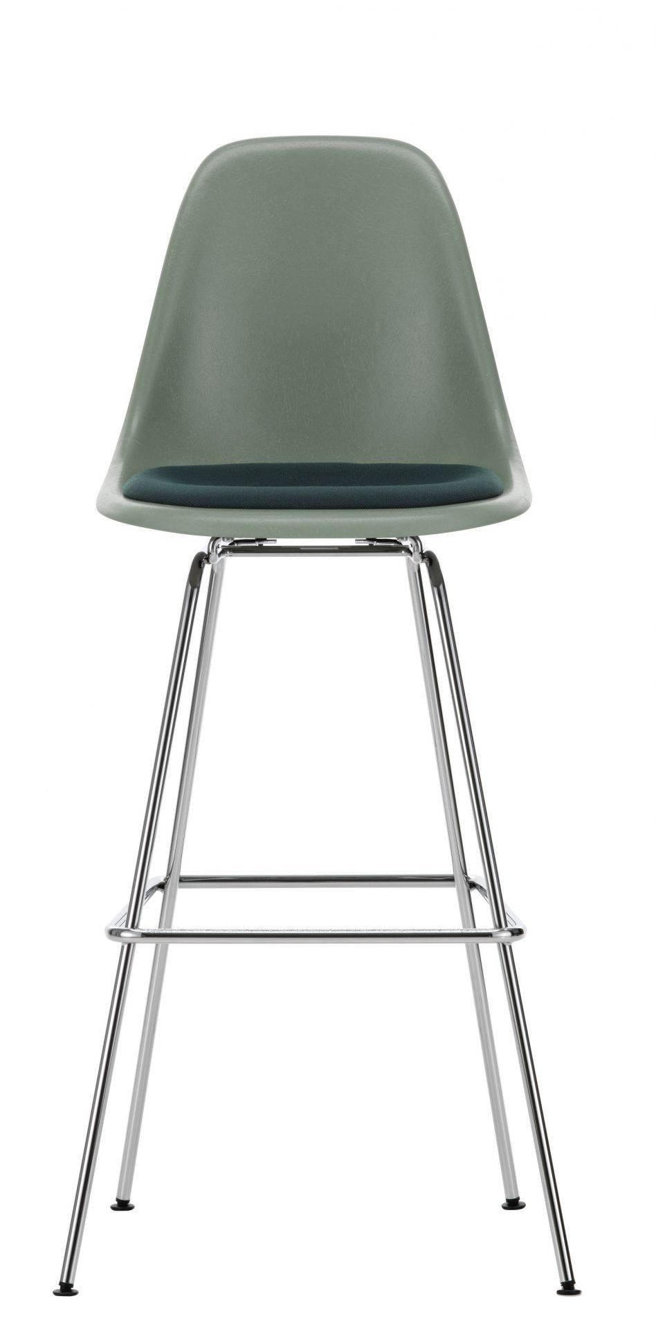 Eames Fiberglass Bar Stool High Barhocker mit Sitzpolster Vitra