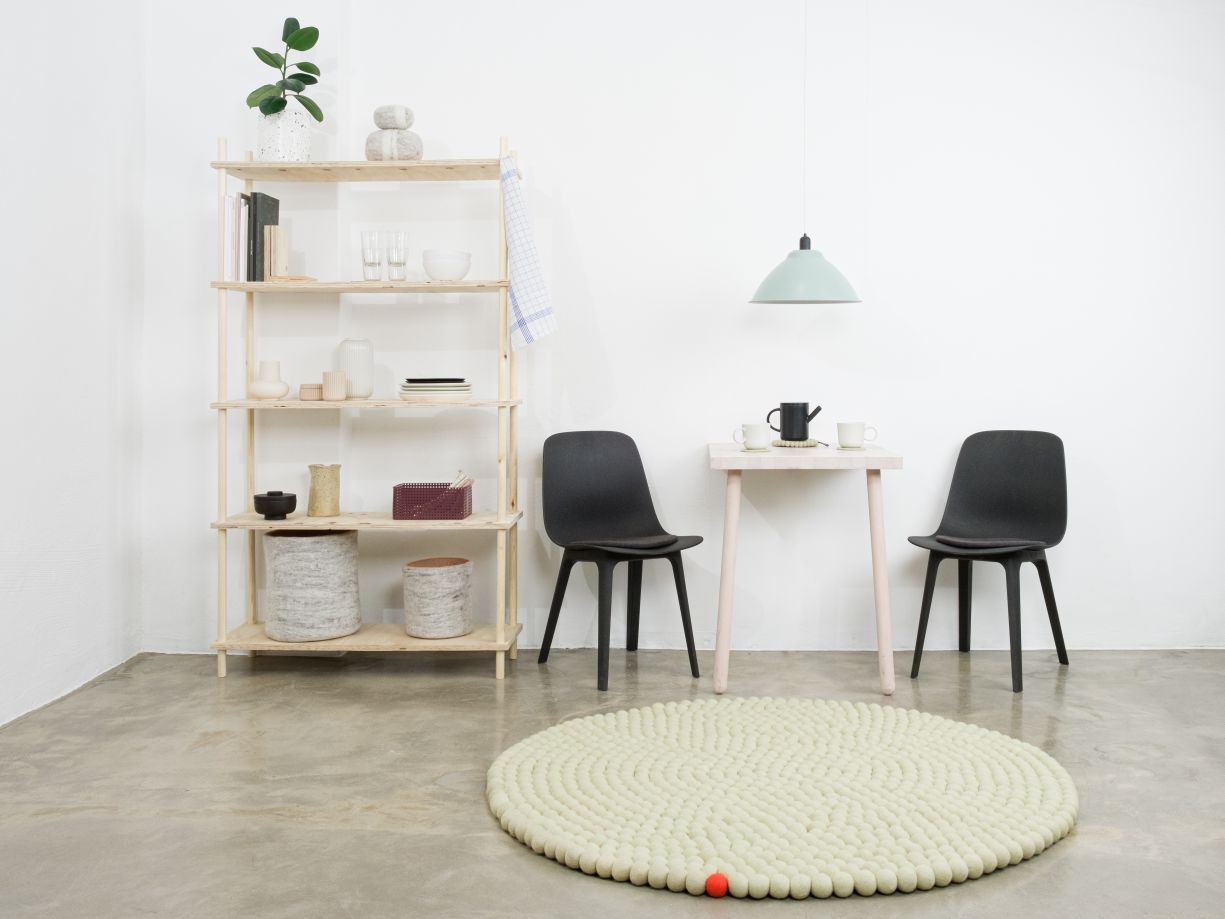 Big One Rund Filzteppich Ø 160 cm myfelt Grünbeige