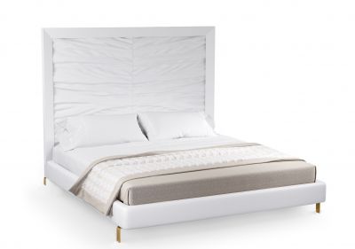 Onda Bett weißes Leder und mattes Gold Mansi London