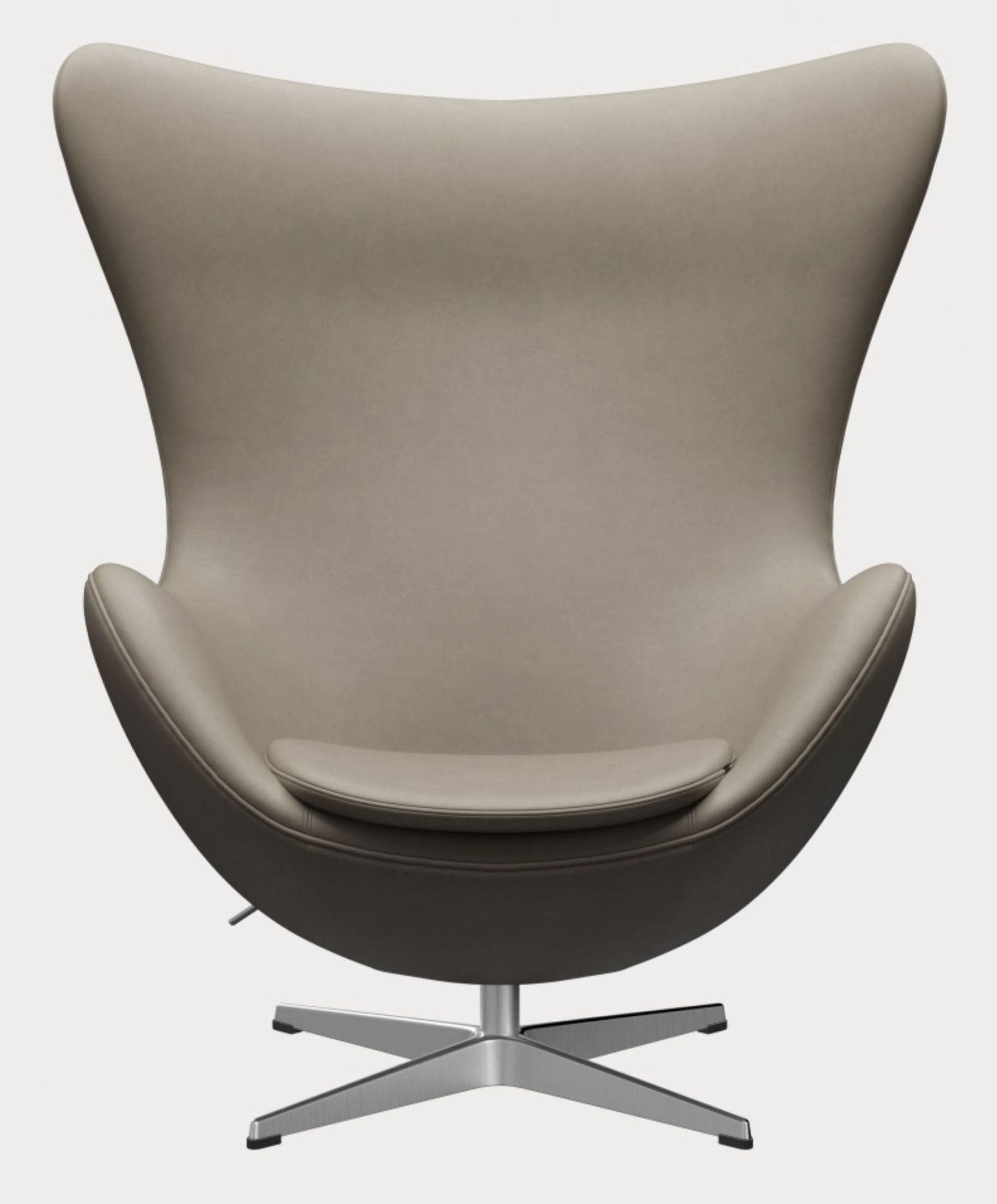 Egg Chair mit Hocker Aktionsmodell Essential Leder Hellgrau Fritz Hansen