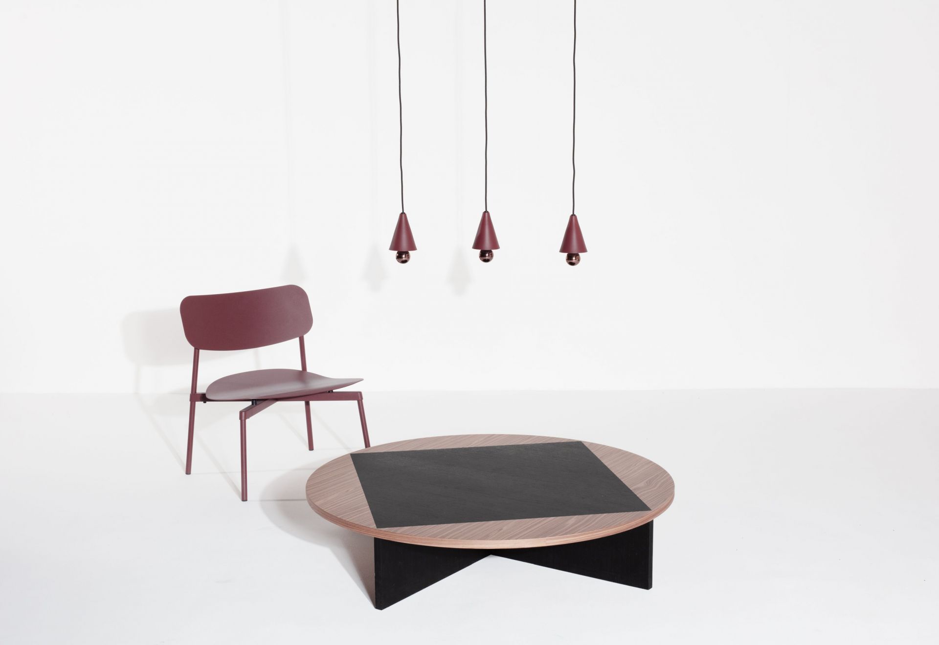 Cherry Pendant light Pendelleuchte 3-er Set Linear Petite Friture Braunrot