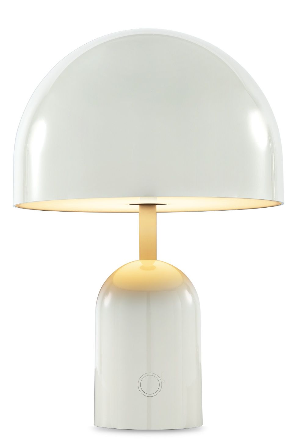 Bell Portable LED Table lamp Akkuleuchte / Tischleuchte Tom Dixon Hellgrau Nahaufnahme der Bell Portable LED Tischleuchte von Tom Dixon in Hellgrau.