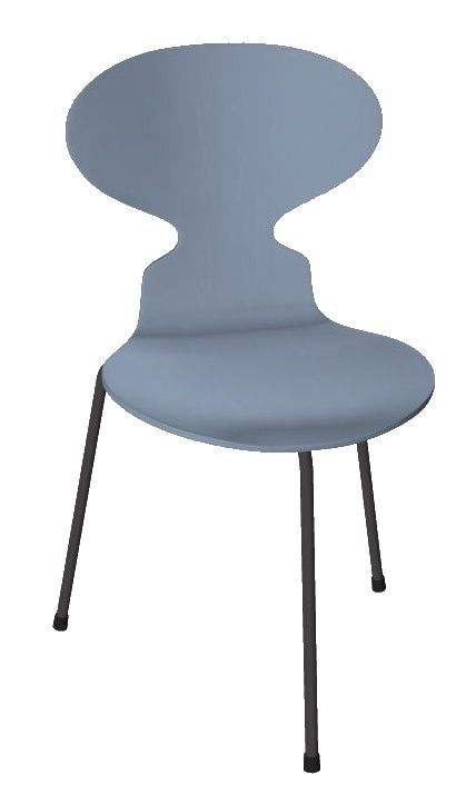 Die Ameise Stuhl 3100 3-Bein GEFÄRBTE ESCHE LAVENDEL BLAU / GESTELL WARM GRAPHIT Fritz Hansen EINZELSTÜCK