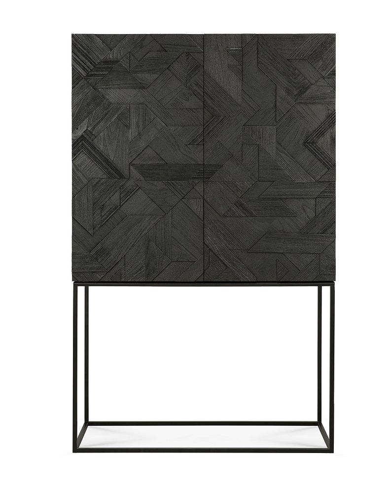 Graphic Schrank 2 Türen Teak schwarz Ethnicraft