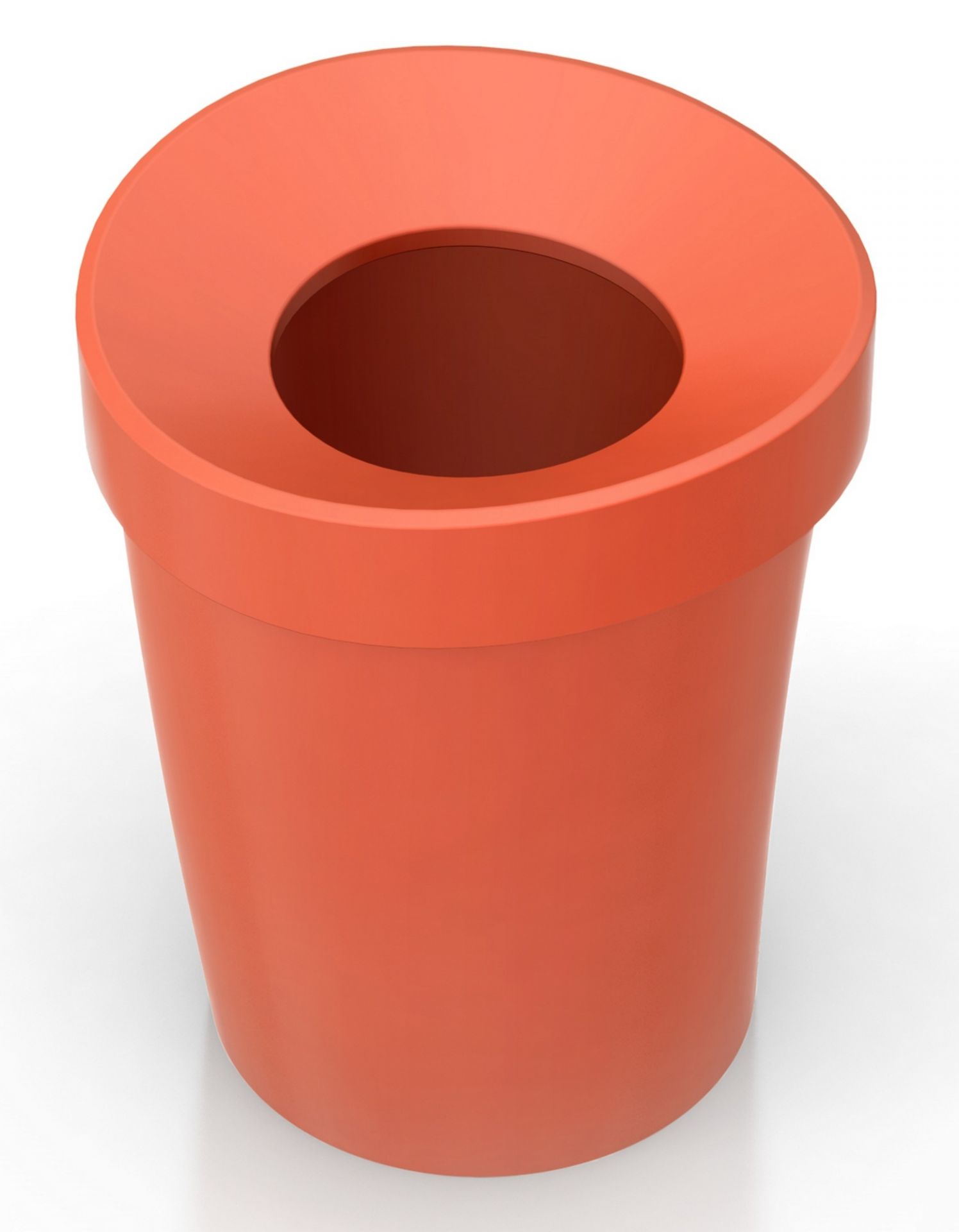 Vitra Happy Bin L Papierkorb in Mohnrot, runder Abfalleimer aus Kunststoff.