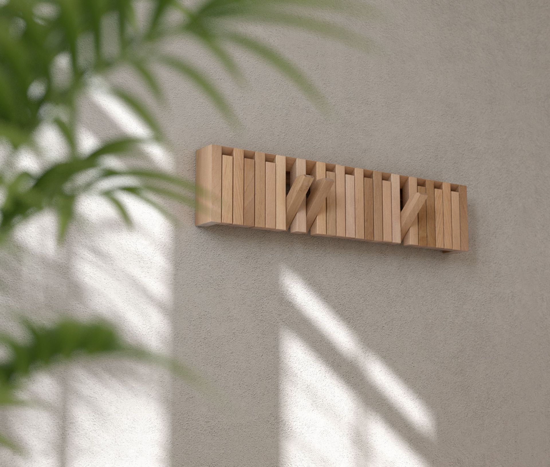 XYLO Wandgarderobe Buche weiß lackiert PER/USE