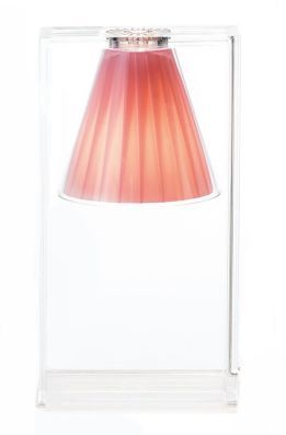 Light-Air Tischlampe mit Stoff bezogen Glasklar / Rosa Kartell