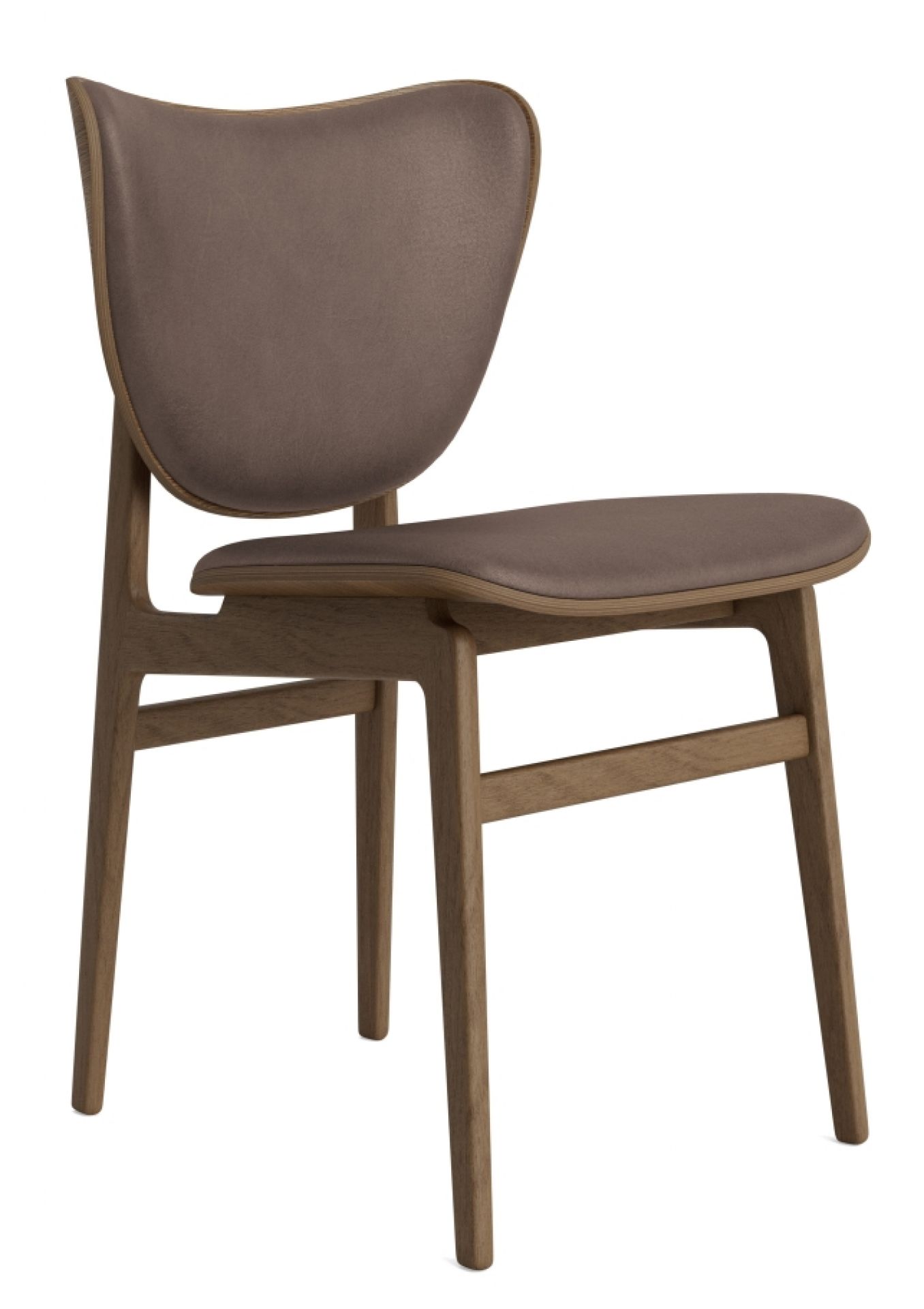 Elephant Dining Chair Stuhl Lederbezug Norr11 Eiche dunkel gebeizt Dunes Leder Dunkel braun