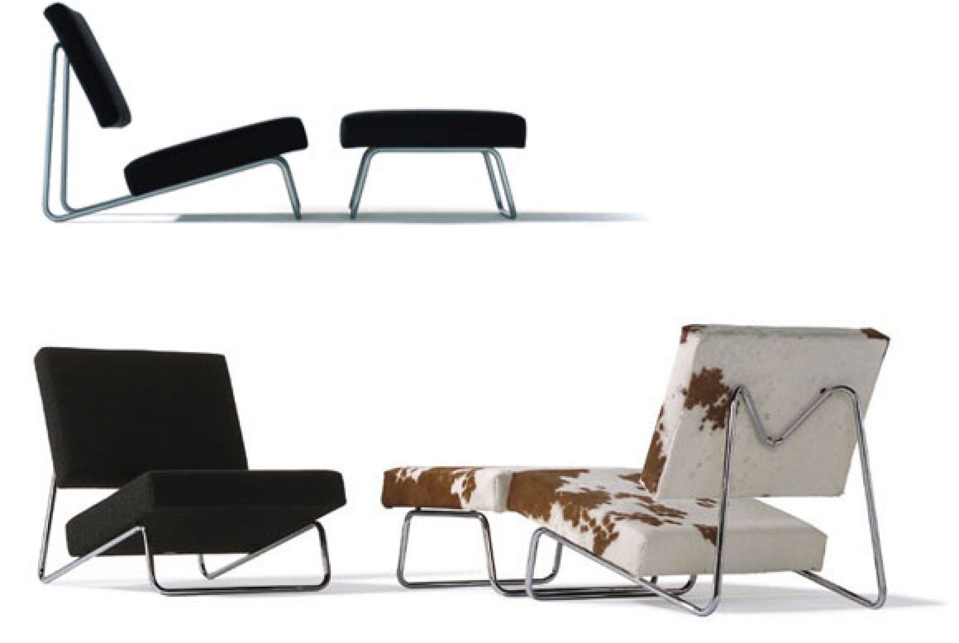 Lounge Chair Hirche Set Kuhfell Richard Lampert