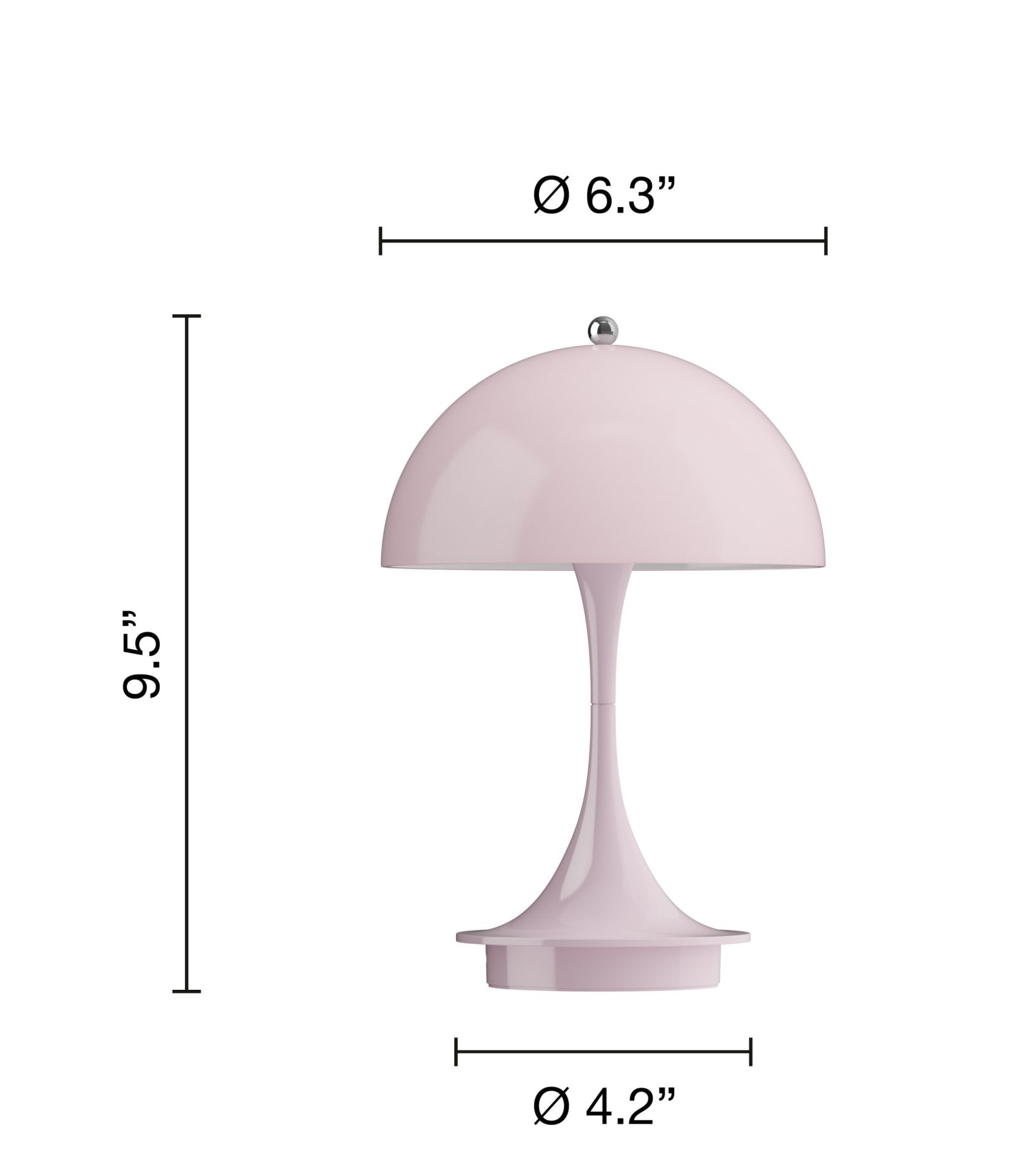 Panthella 160 Portable V3 Akku LED-Tischleuchte Indoor/Outdoor Louis Poulsen Opal rosa