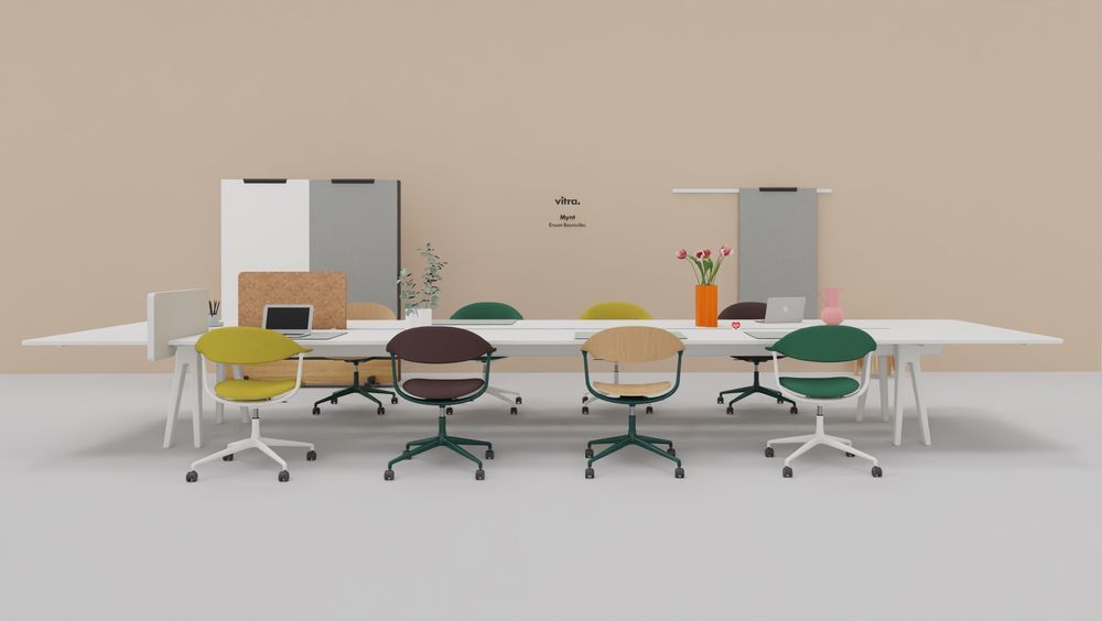 Mynt Rücken und Sitz Plywood Bürodrehstuhl Vitra