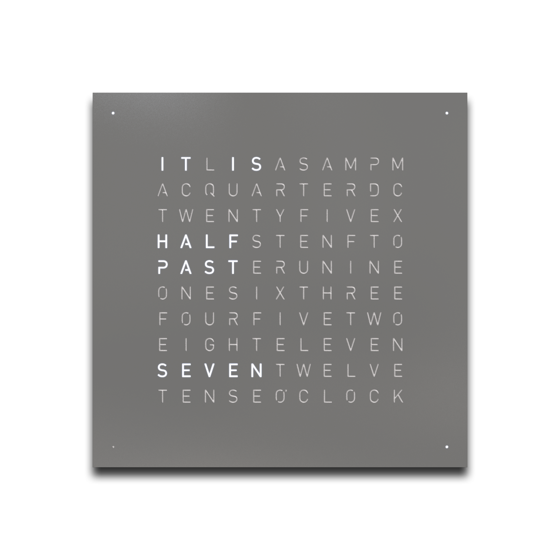 Frontcover für Earth 45 Wanduhr / Zeitobjekt Englisch QLOCKTWO