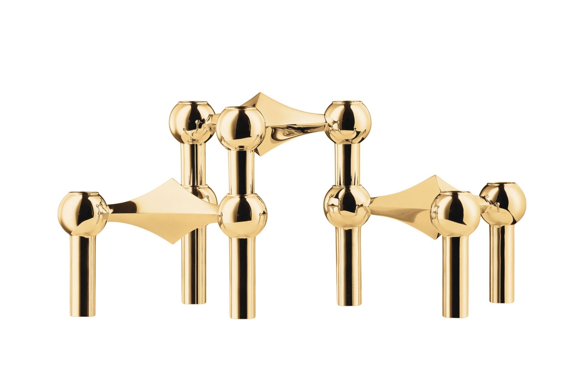 Kerzenständer 3er Set Messing Stoff Nagel