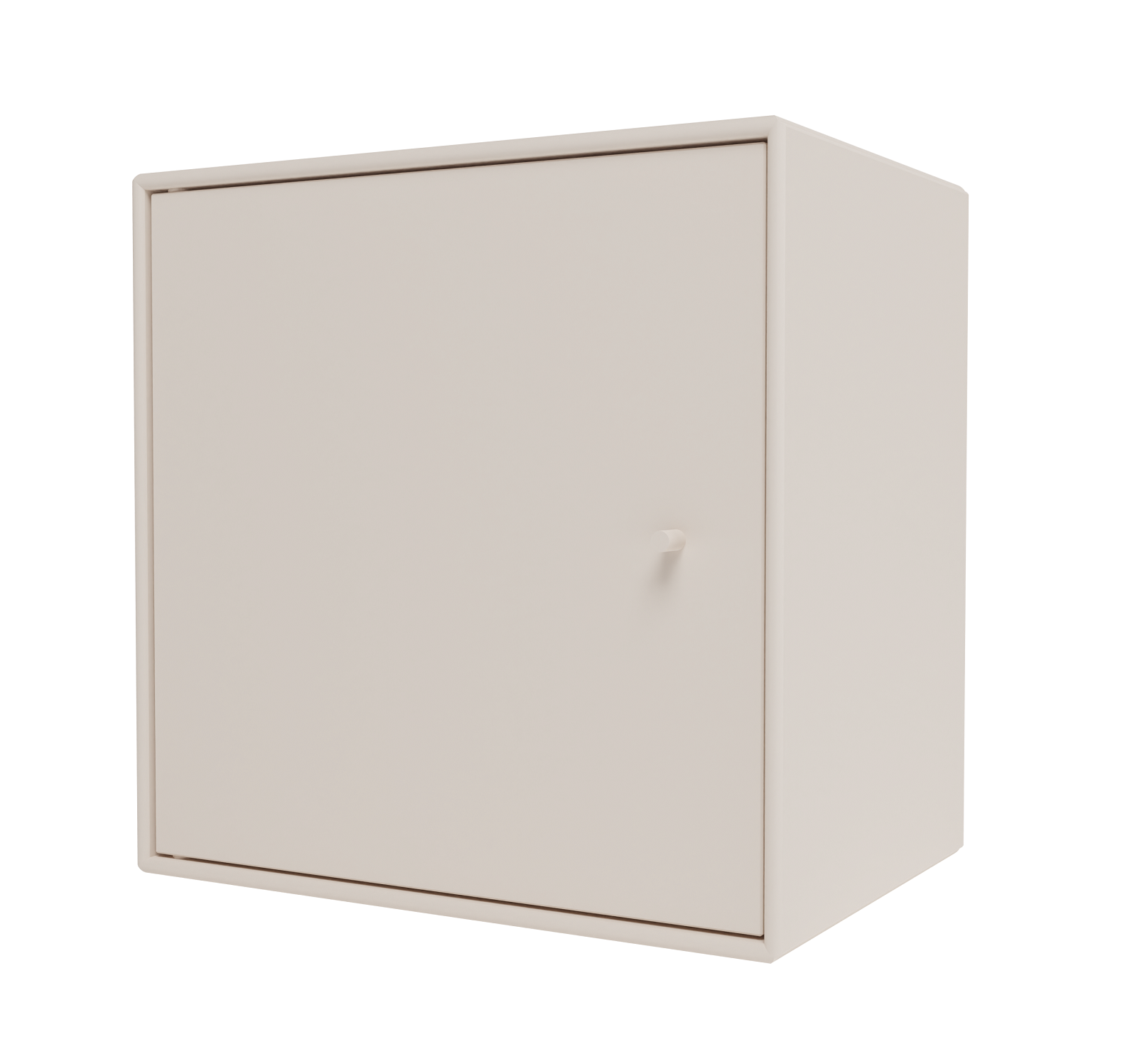 Beiger Montana Mini Modul Schrank mit Tür, modernes skandinavisches Design für Wohnzimmer und Büro.