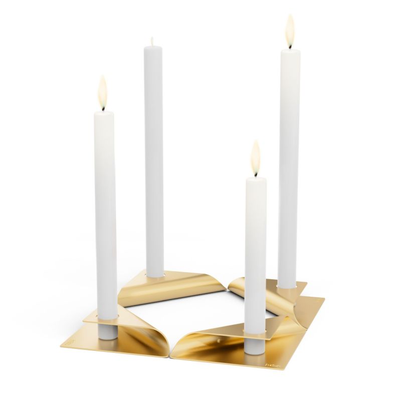 Square Candle Kerzenständer 4er Set gold Höfats EINZELSTÜCK