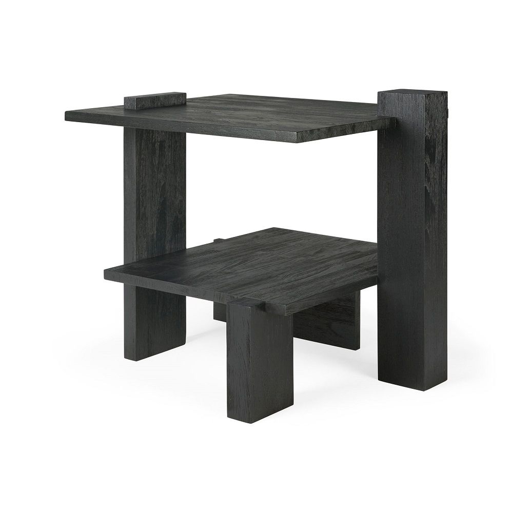 Teak Abstract Side table Beistelltisch Schwarz Ethnicraft