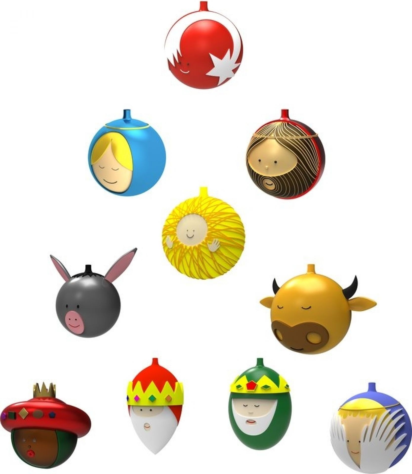 Palle Presepe - Angioletto Engelchen große Weihnachtskugeln Alessi AMJ13 6