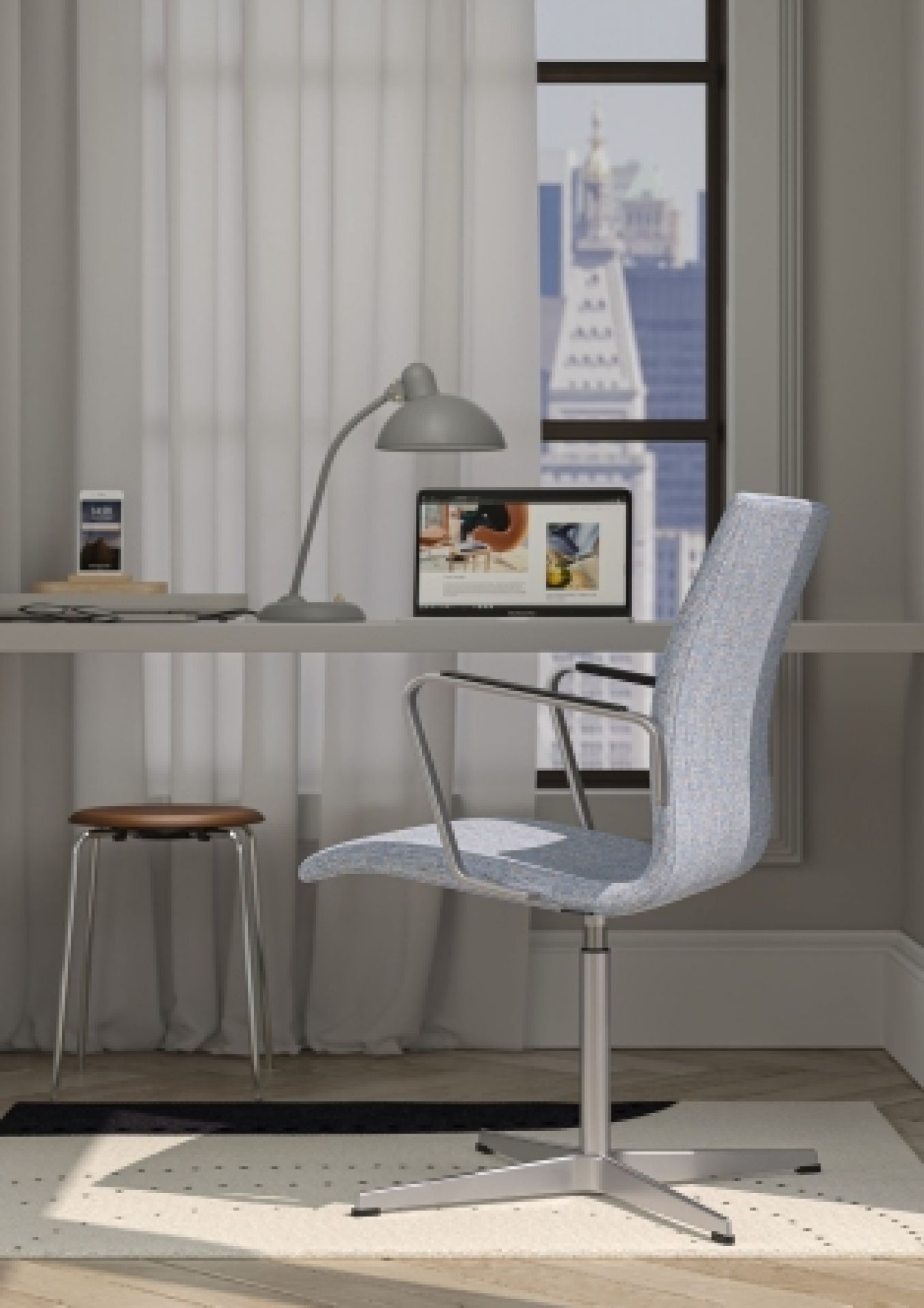 6556 T Tischleuchte KAISER idell Fritz Hansen Easy grey