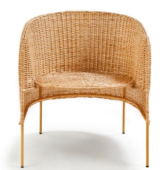 Caribe Natural Lounge Chair Loungesessel Outdoor ames Rohes Naturmaterial / Gelb