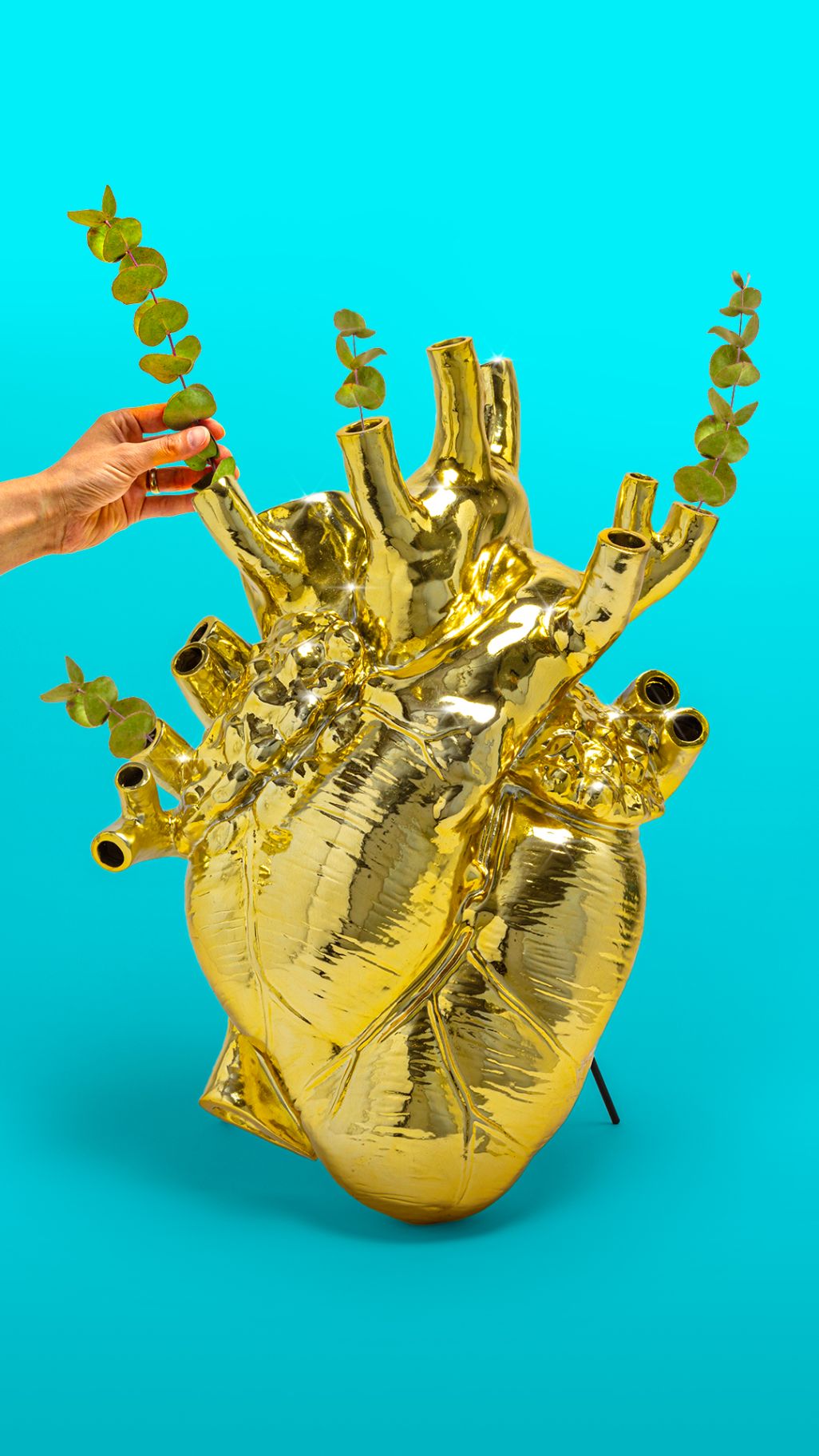 Love in Bloom Giant Gold Vase Seletti EINZELSTÜCK