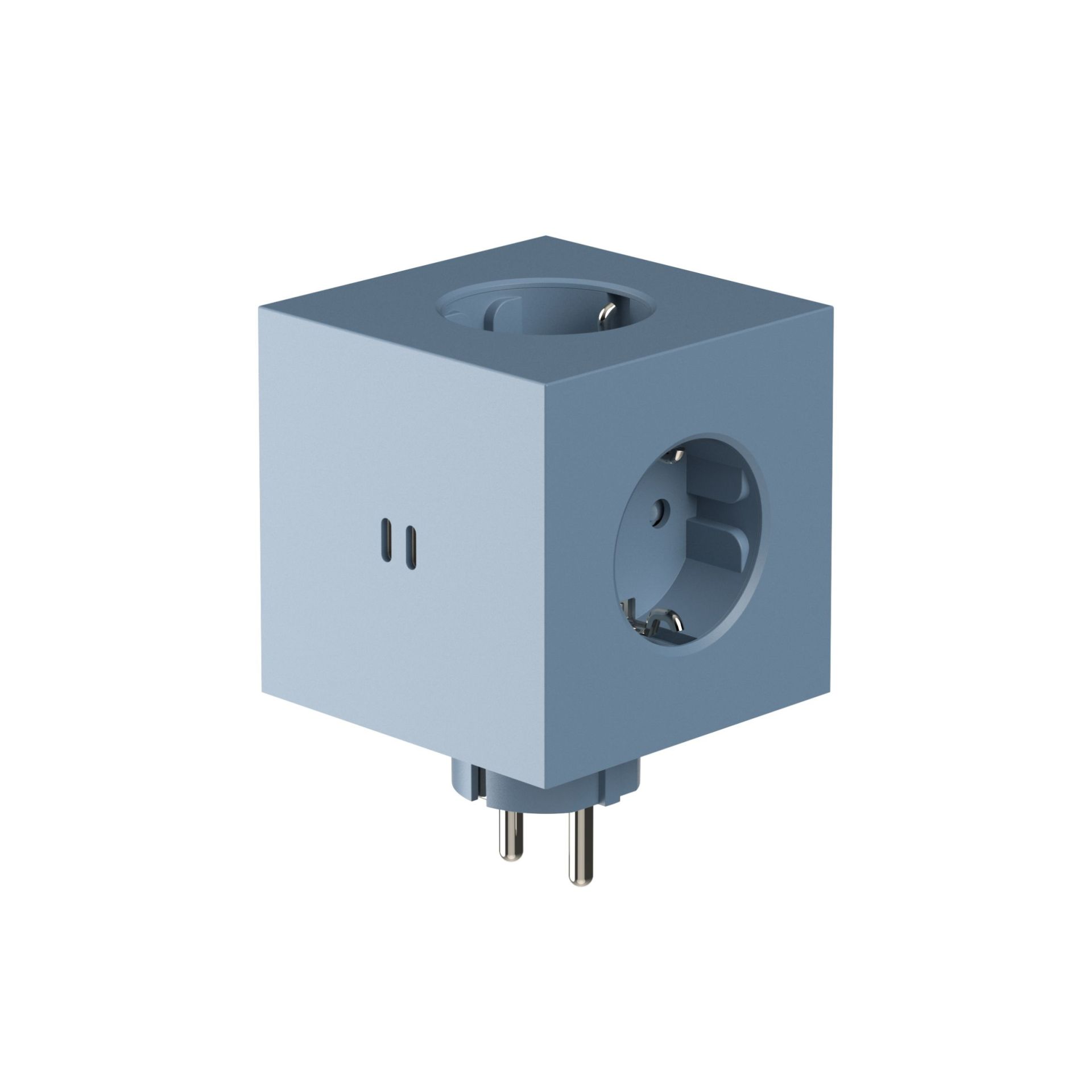 Square 2 - Avolt Steckdosenwürfel mit USB-C Shark blau dfp Design