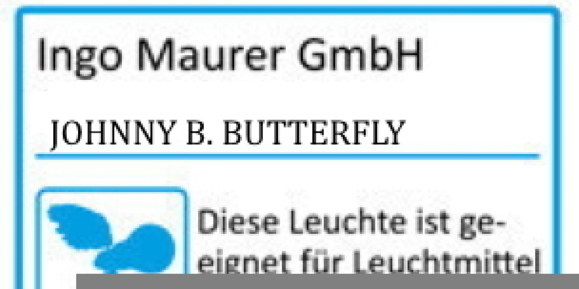 Johnny B. Butterfly Hängeleuchte Ingo Maurer
