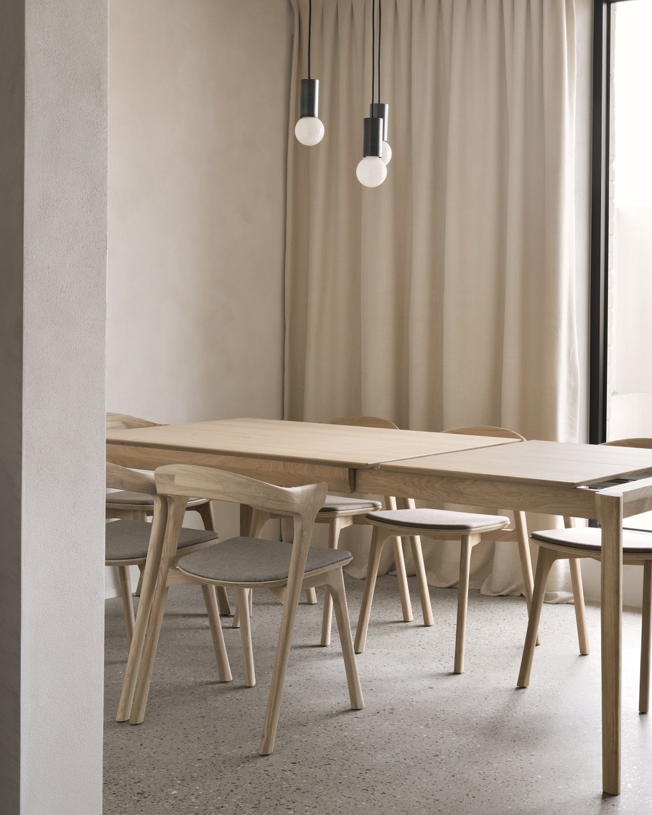 Bok ausziehbarer Tisch Eiche rechteckig Breite 120/180 cm Ethnicraft