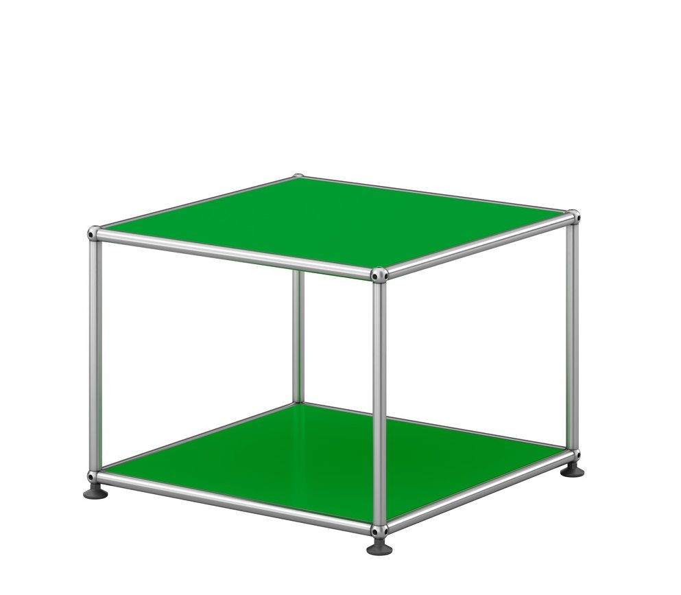 USM Haller Beistelltisch in Grün, offenes Design, moderner kleiner Tisch für Wohnzimmer und Büro.