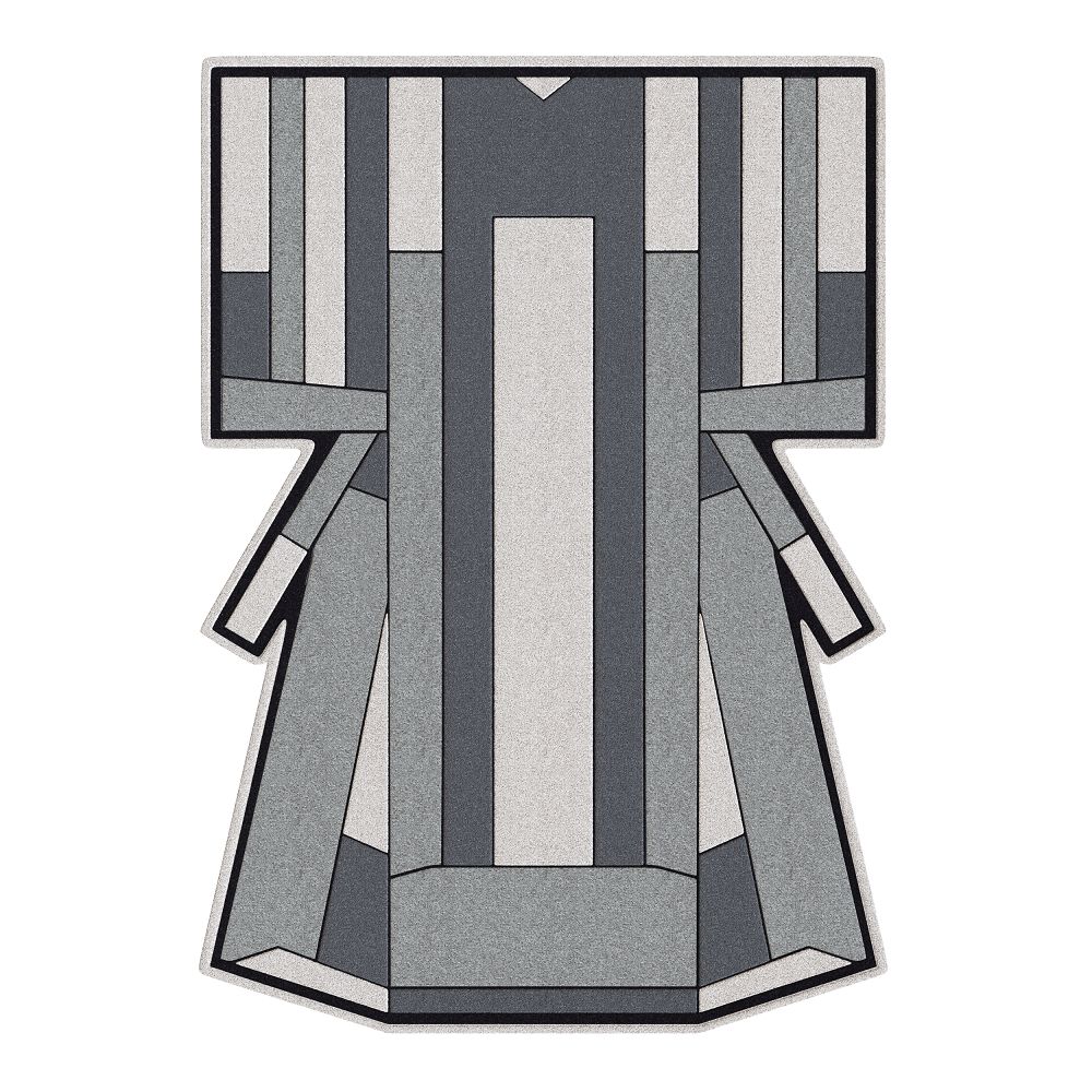 Grauer Hartô Teppich Inès Carpet mit abstraktem geometrischen Muster für Wohnzimmer und Schlafzimmer.