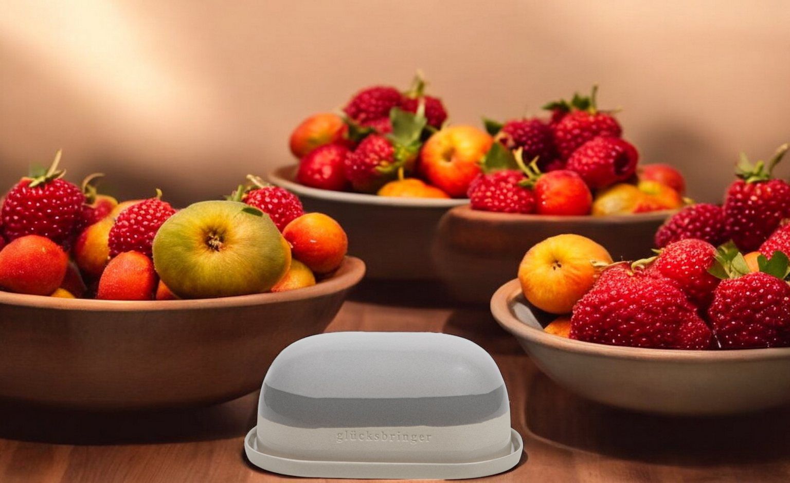 Dining Tischbotschaften Butterdose Glücksbringer Räder EINZELSTÜCK