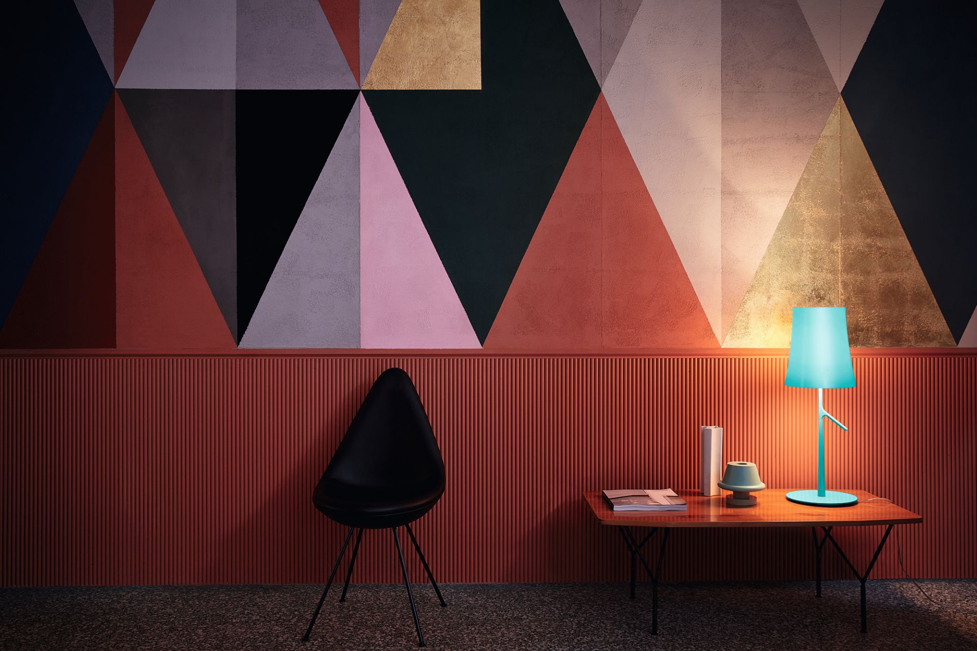 Birdie Grande LED Tischleuchte Foscarini Aqua grün