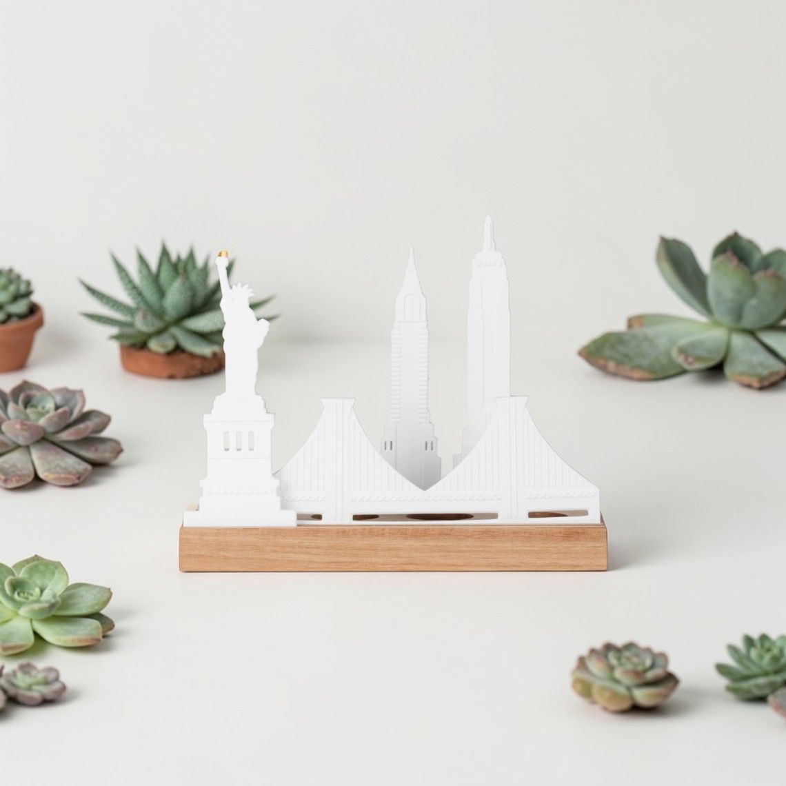 Lichtobjekt Stadtsilhouette New York Räder