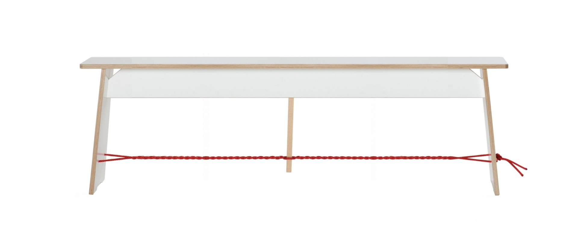 Langer Max Sitzbank 140 cm schwarz Seil rot Nils Holger Moormann