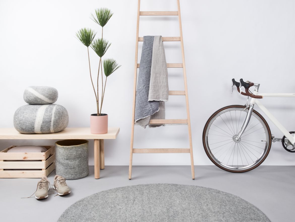 Mono Rund Filzteppich Ø 160 cm myfelt Carl (grau meliert)
