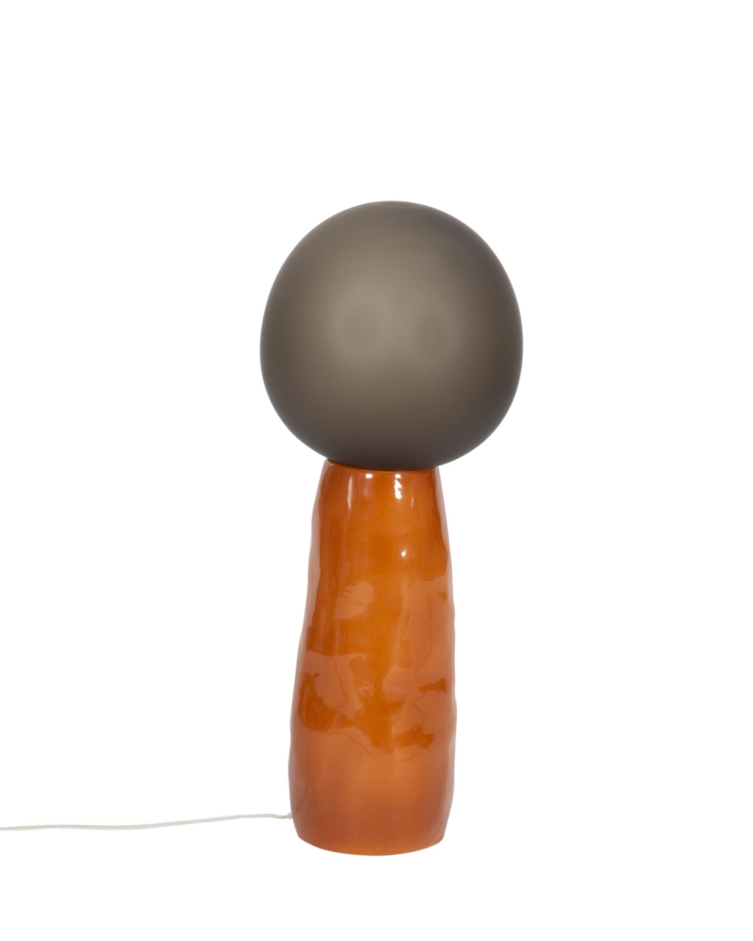 Kokeshi small Stehleuchte Schirm grau / Basis Terrakotta Pulpo