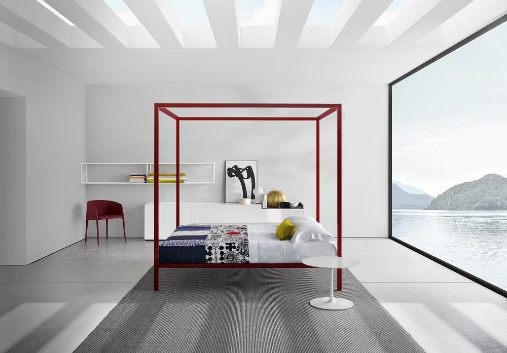 Aluminium Bed Himmelbett / Schlafcouch lackiert MDF Italia W180 Alu anodisiert