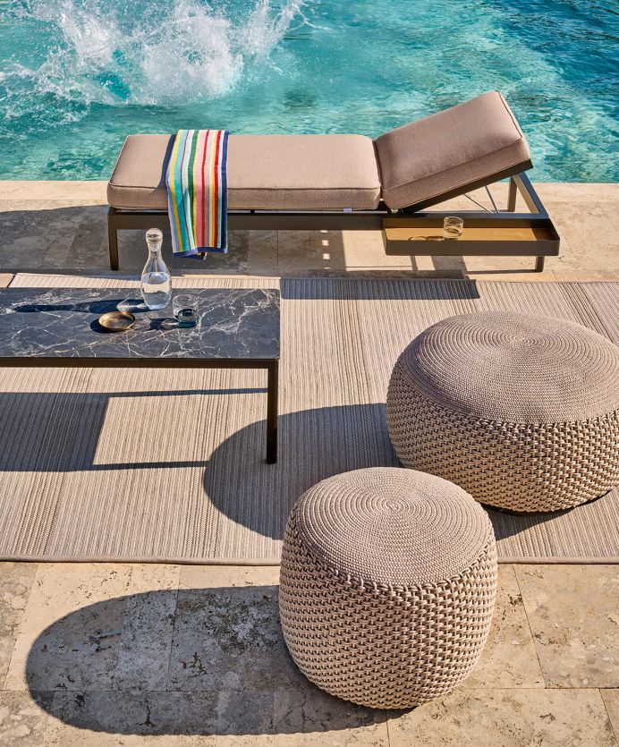 Pouf Hocker Groß Indoor / Outdoor Weishäupl Sand