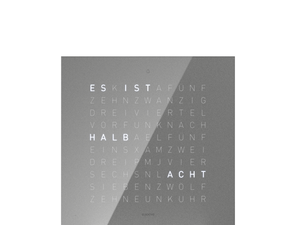 Frontcover für Earth 13.5 Tischuhr / Zeitobjekt Deutsch QLOCKTWO