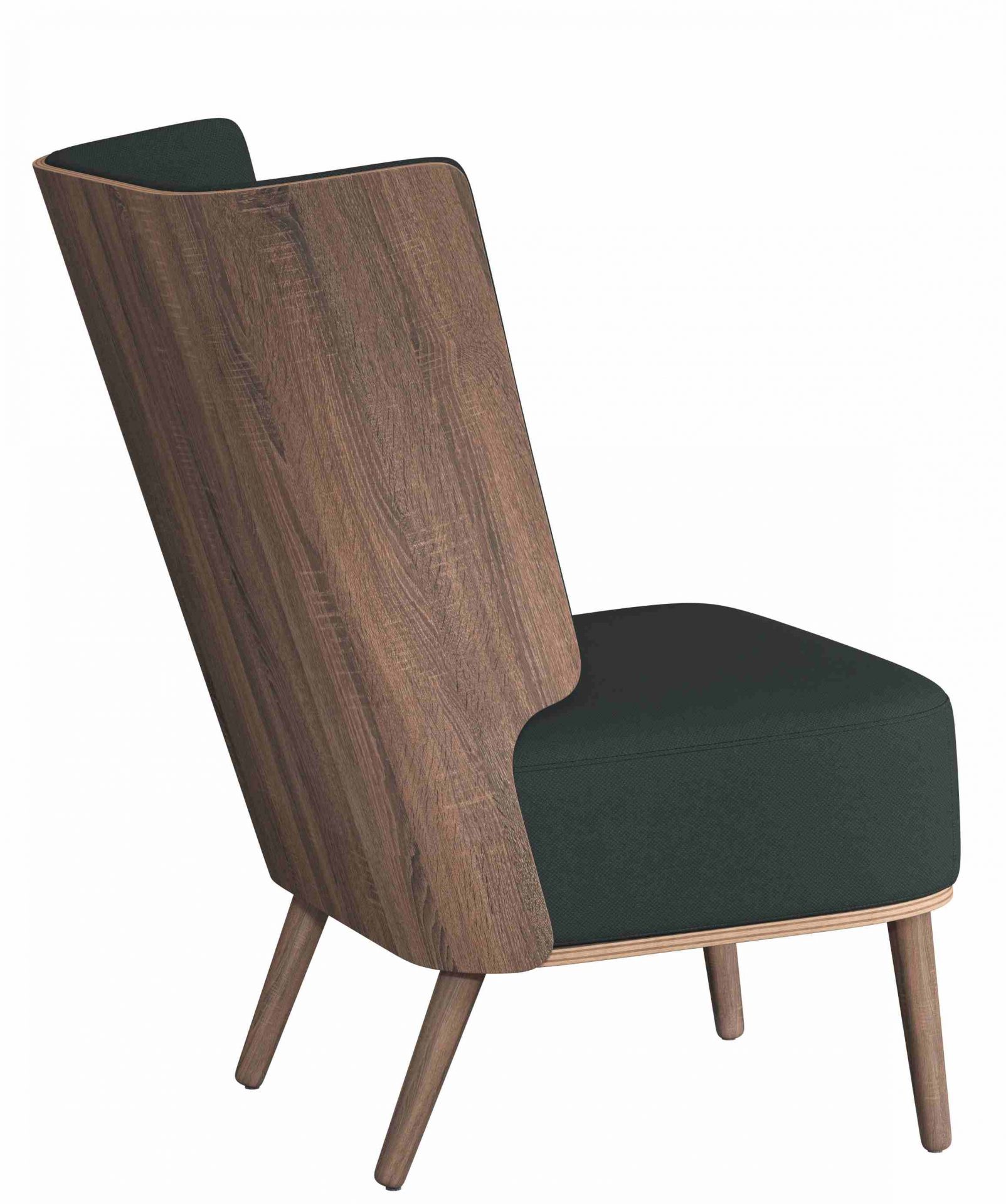 Serena Lounge Chair Sessel Eiche dunkel gebeizt novoform Phantom grau